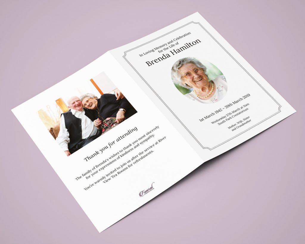 Traditional Oval Funeral Order of Service – 8 Page – Funeral Order of